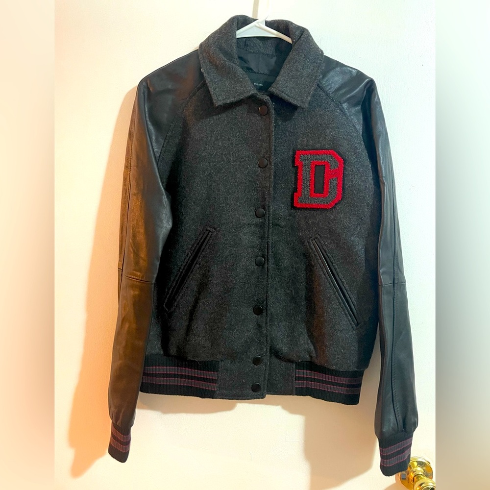 Diesel varsity jacket black/darkgrey/red M